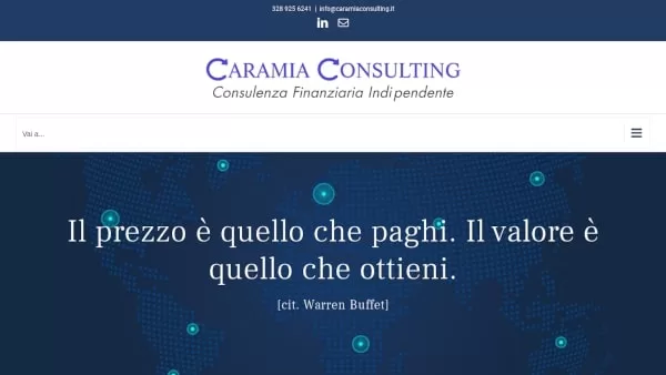 Sito internet del consulente finanziario indipendente Caramia Consulting