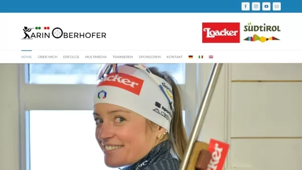 Sito internet dell'atleta professionista Karin Oberhofer